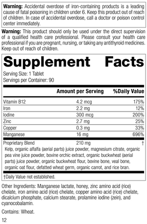 Trace Minerals-B12 R11 90 Tablets Label Image