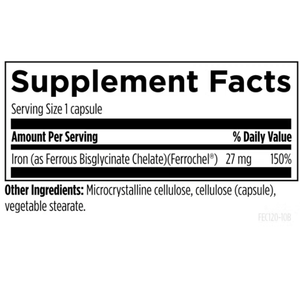 Ferrochel Iron Chelate 27 mg – Gentle Iron Support | 120 Capsules