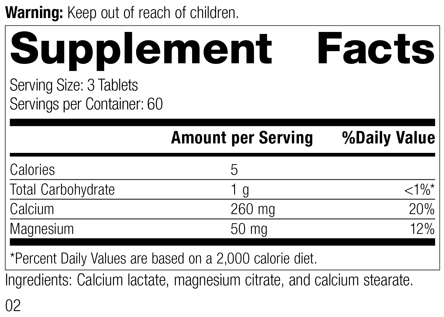 An image of a bottle of Calcium Lactate, 180 tablets.