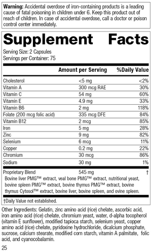 Immuplex®, 150 Capsules, Rev 23 Supplement Facts