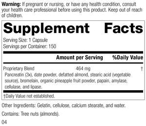 Multizyme®, 150 Tablets, Rev 02 Supplement Facts