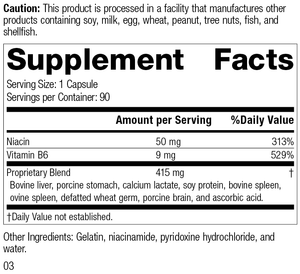 Niacinamide B6, 90 Capsules, Rev 03 Supplement Facts