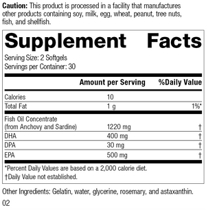 Olprima™ EPA|DHA, 60 Softgels, Rev 02 Supplement Facts