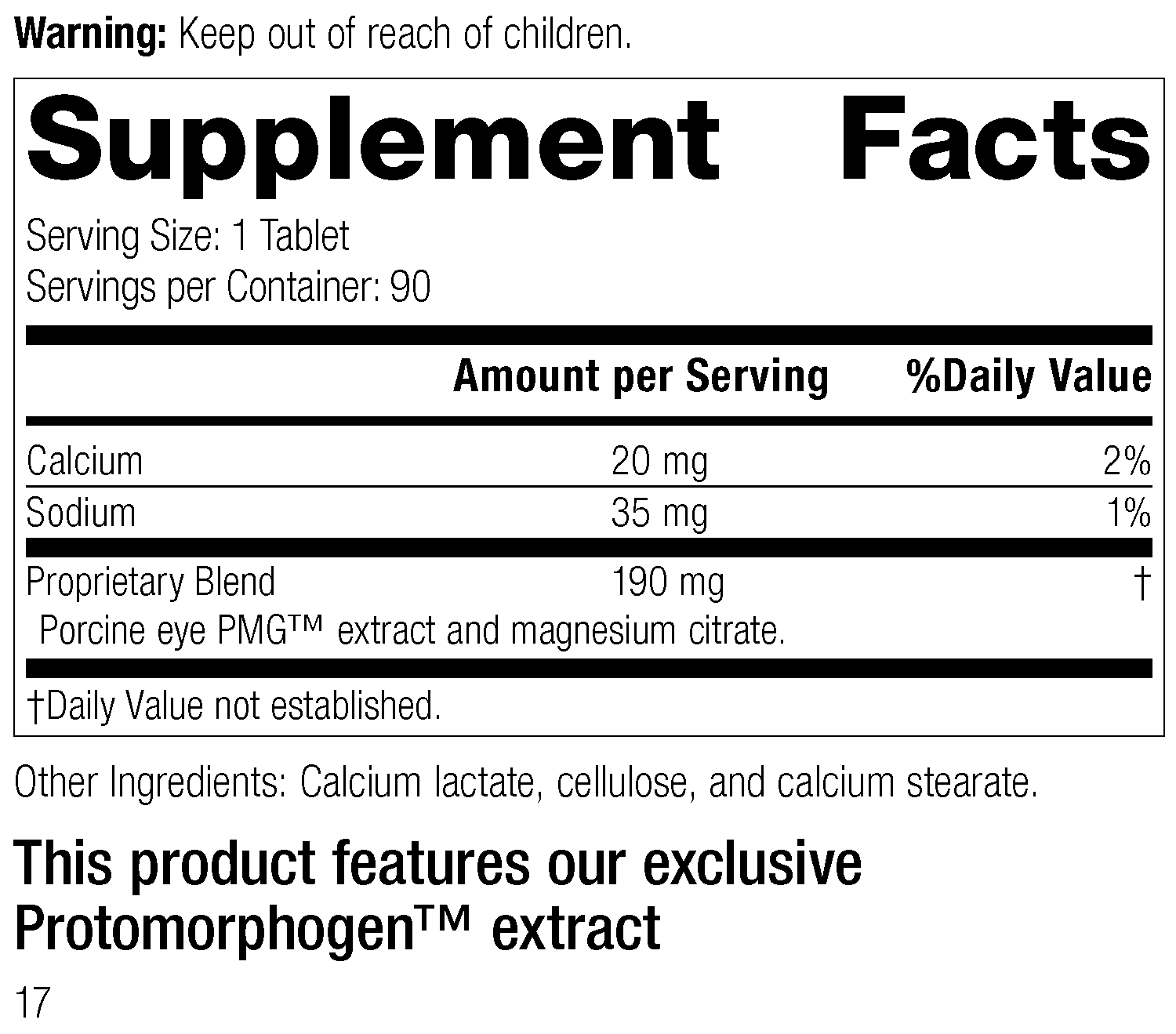 Oculotrophin PMG®, 90 Tablets