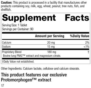 Pneumotrophin PMG®, Rev 16 Supplement Facts