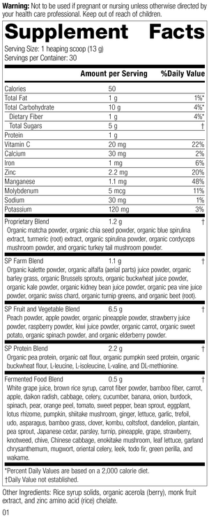 Revision 1 of SP Power Mix Supplement Facts.