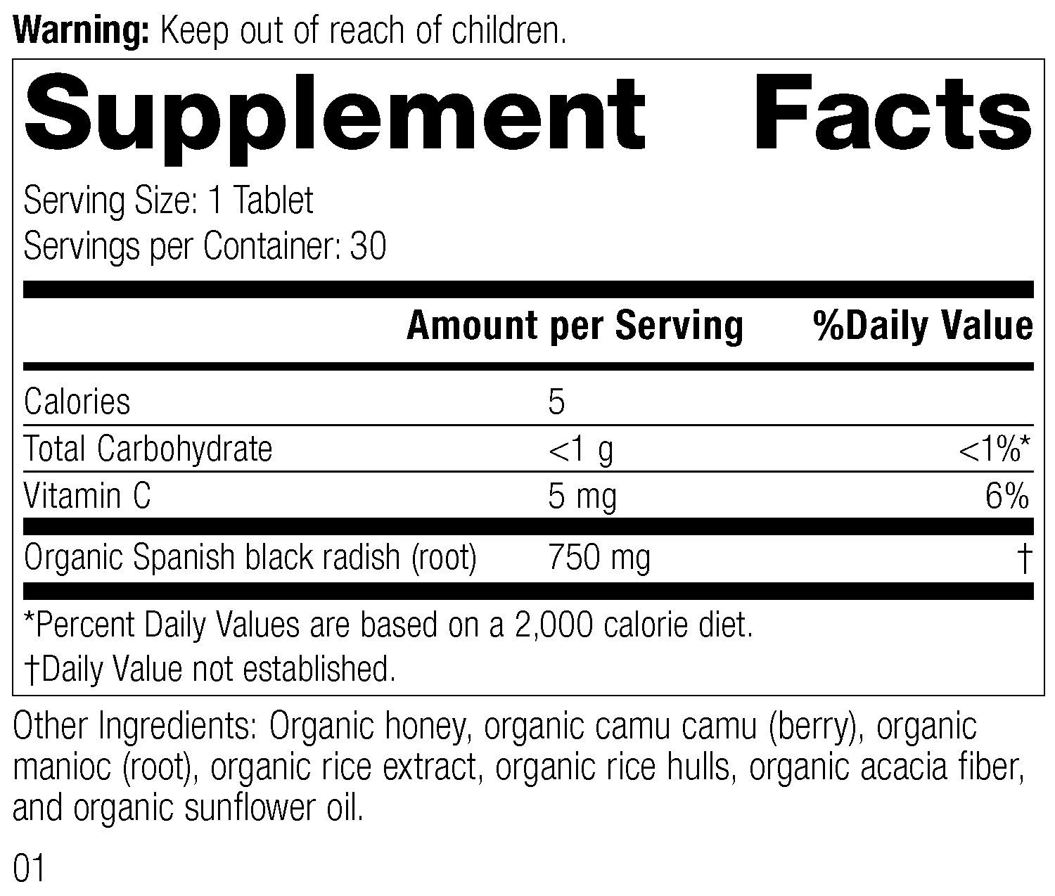 Spanish Black Radish, 30 Tablets