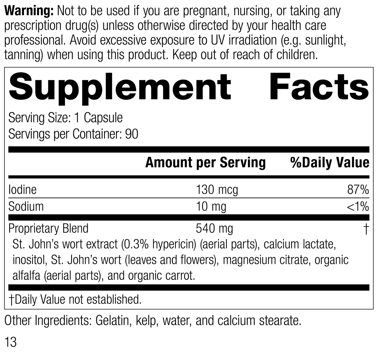 St. John&#39;s Wort-IMT™, 90 Capsules, Rev 12 Supplement Facts