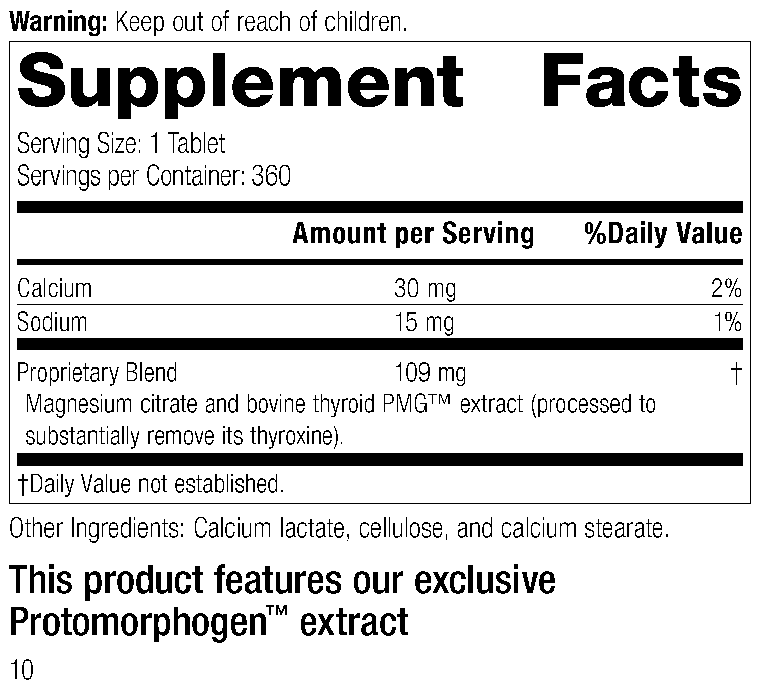 Thytrophin PMG®, 360 Tablets