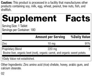 Zinc Chelate™, 180 Tablets, Rev 02 Supplement Facts