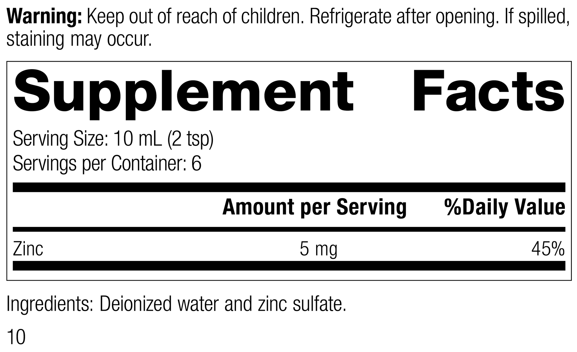 Zinc Test™, 2 fl. oz. (60 mL)