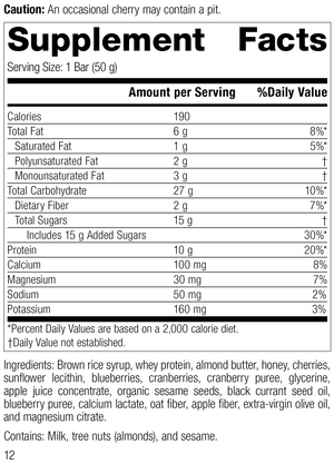 StandardBar®-Berry, Rev 12 Supplement Facts