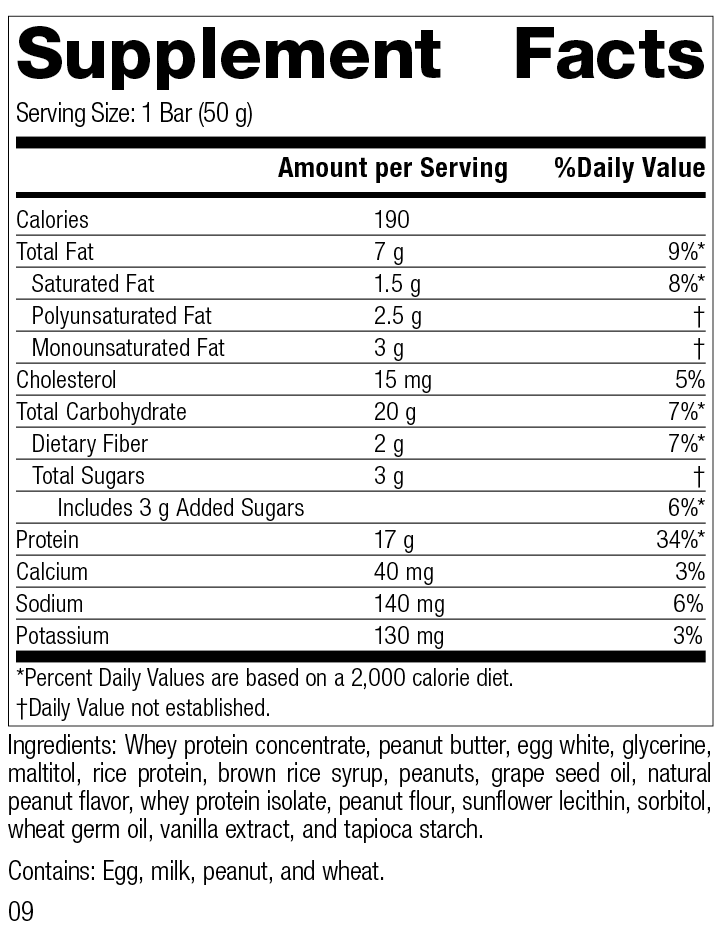 StandardBar®-Peanut Butter, 18 1.75 oz. (50 g) Bars