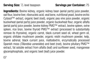 Canine Renal Support, 110 g, Rev 07 Supplement Facts
