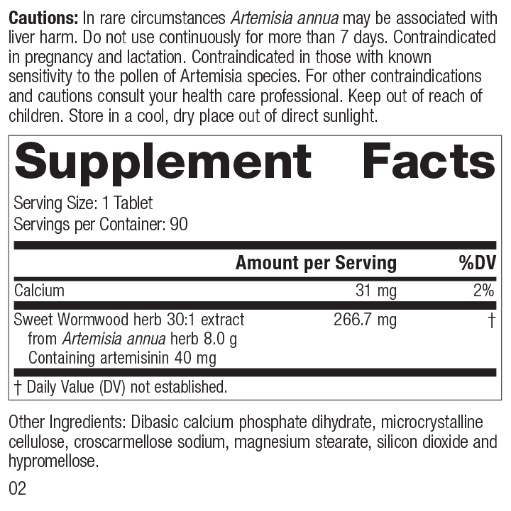 A bottle of Artemisinin Forte next to a tablet.