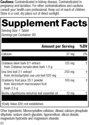 Supplement Facts for Cranberry Complex M1230, Revision 01.