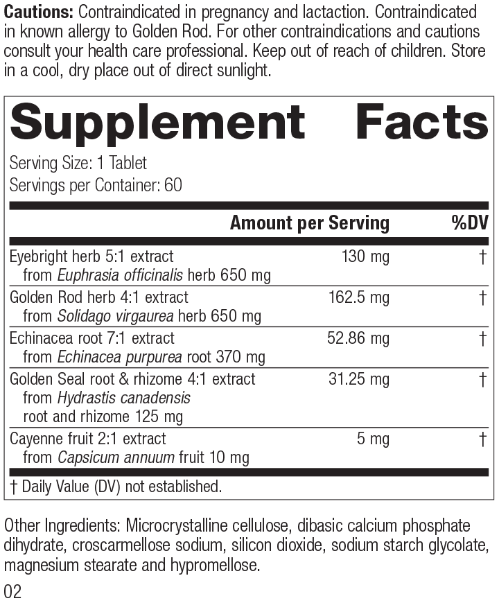 A bottle of Sinus Forte, 60 tablets.