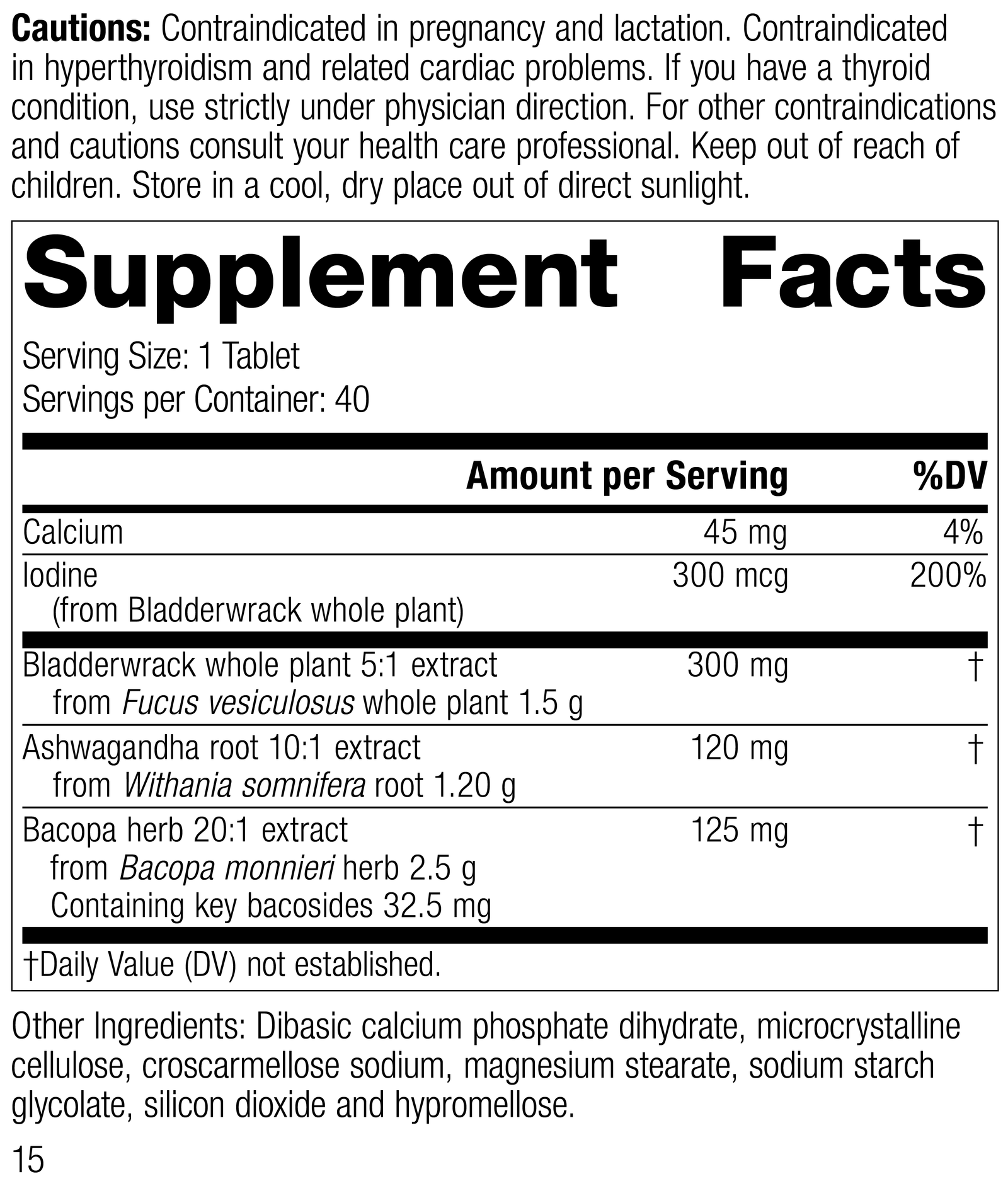 Thyroid Complex, 40 Tablets