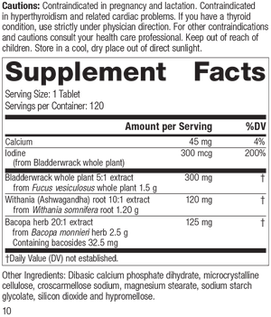 Thyroid Complex, 120 Tablets, Rev 10 Supplement Facts