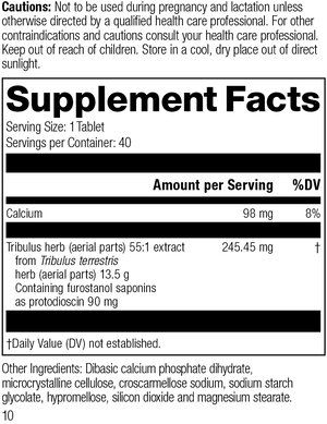 Tribulus, 40 Tablets, Rev 10 Supplement Facts