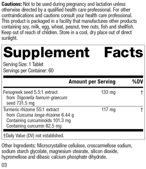 Turmeric Forte, 60 Tablets, Rev 03 Supplement Facts