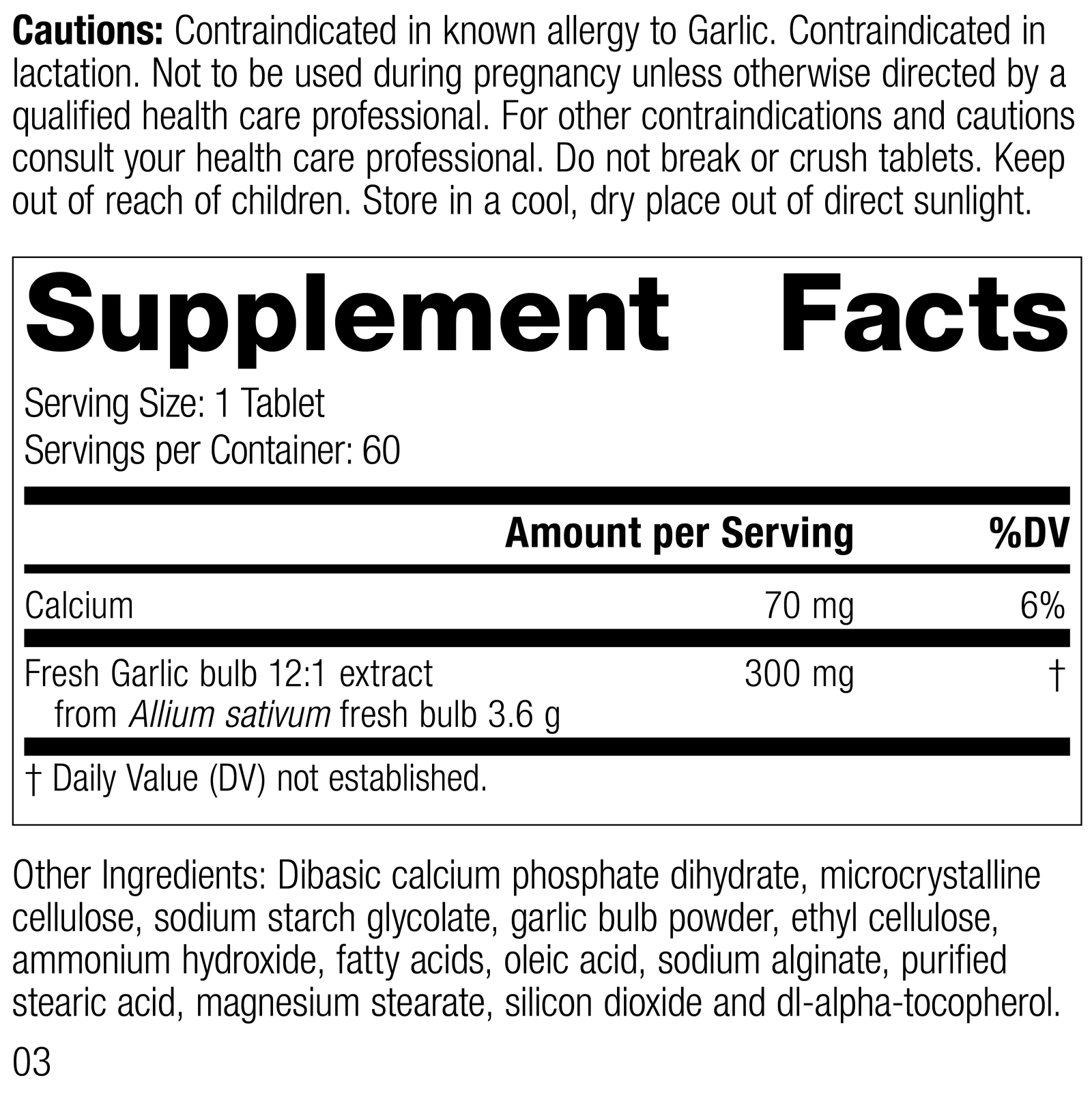 Garlic Forte, 60 Tablets