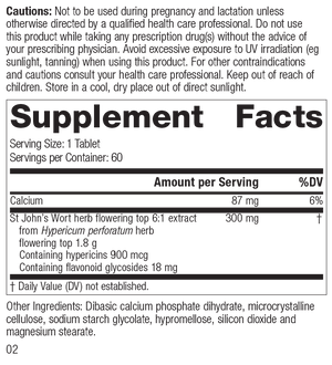 M1795 St John's Wort 1.8g R01 Supplement Fact